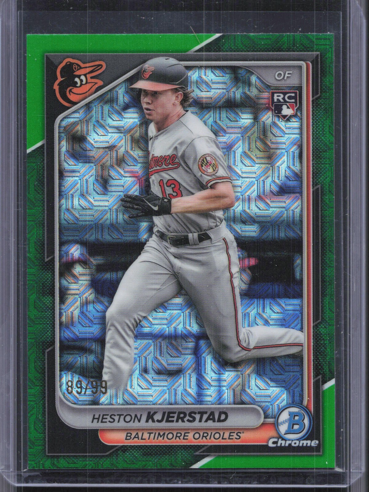 2024 Bowman Chrome - Mojo Refractors #44 Heston Kjerstad Green RC #/99