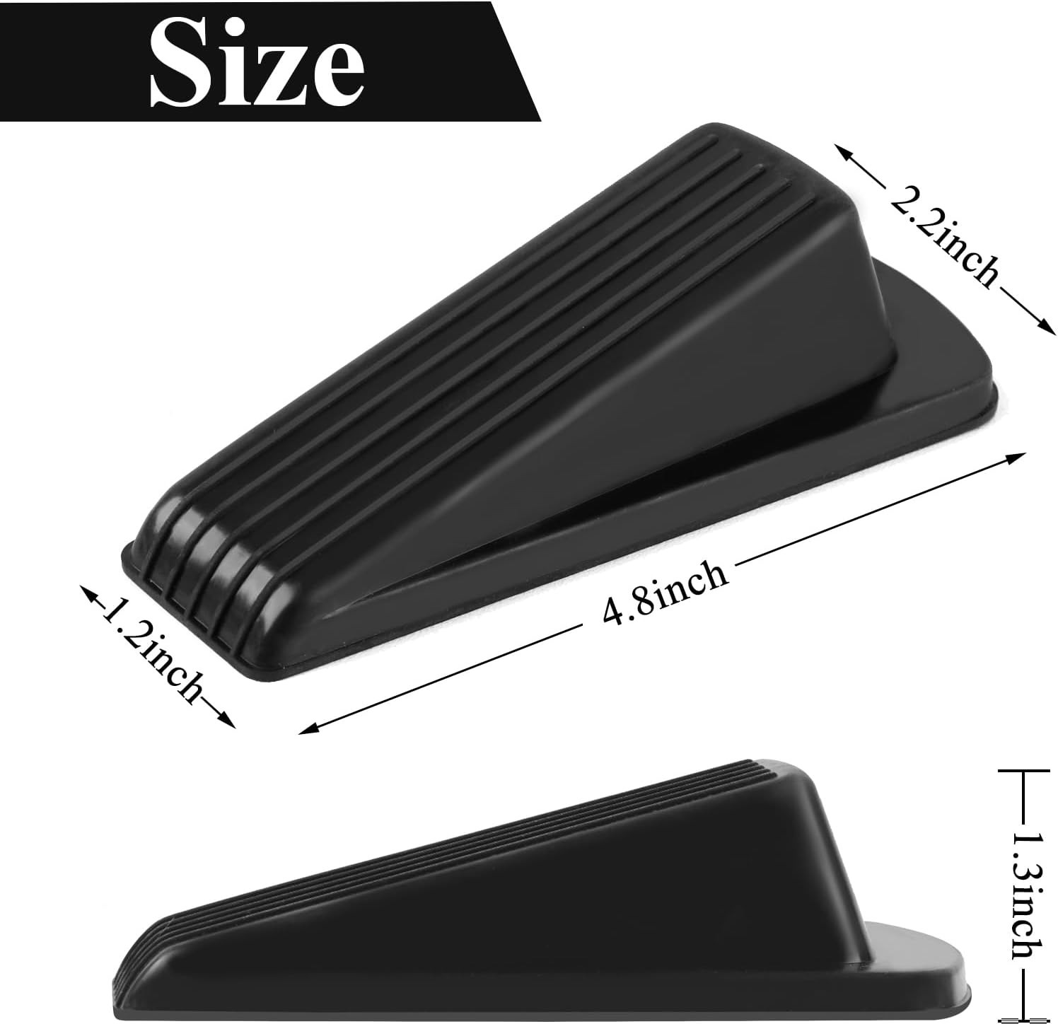 4 Pack Door Stoppers for Bottom of Door, Rubber Door Stopper Wedge