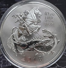 2018 Royal Mint Britannia Silver Valiant George & the Dragon 10oz Coin