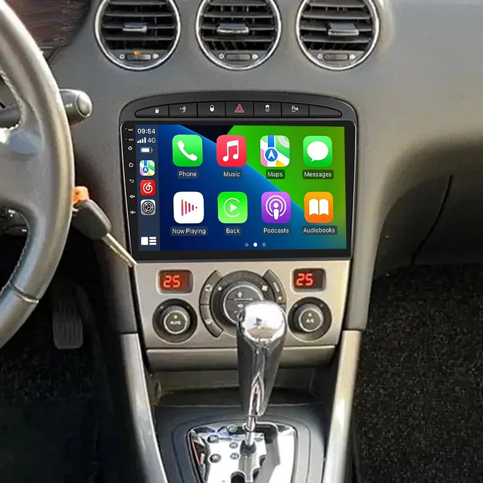 2+64G 9" Android 15 Autoradio GPS Navi Carplay Für Peugeot 308 408 RCZ 2007-2015 - Bild 2 von 4