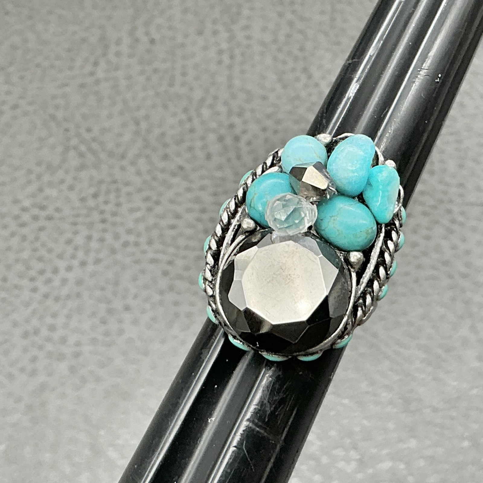 Chico's Statement Ring Size 7 Turquoise Cluster S… - image 10
