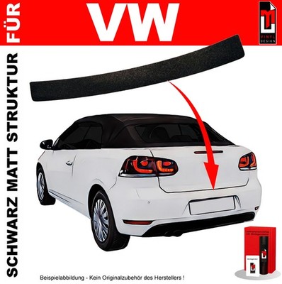 Lackschutzfolie Ladekantenschutz für VW Golf 6 Cabrio 2011-2016 Schwarz matt