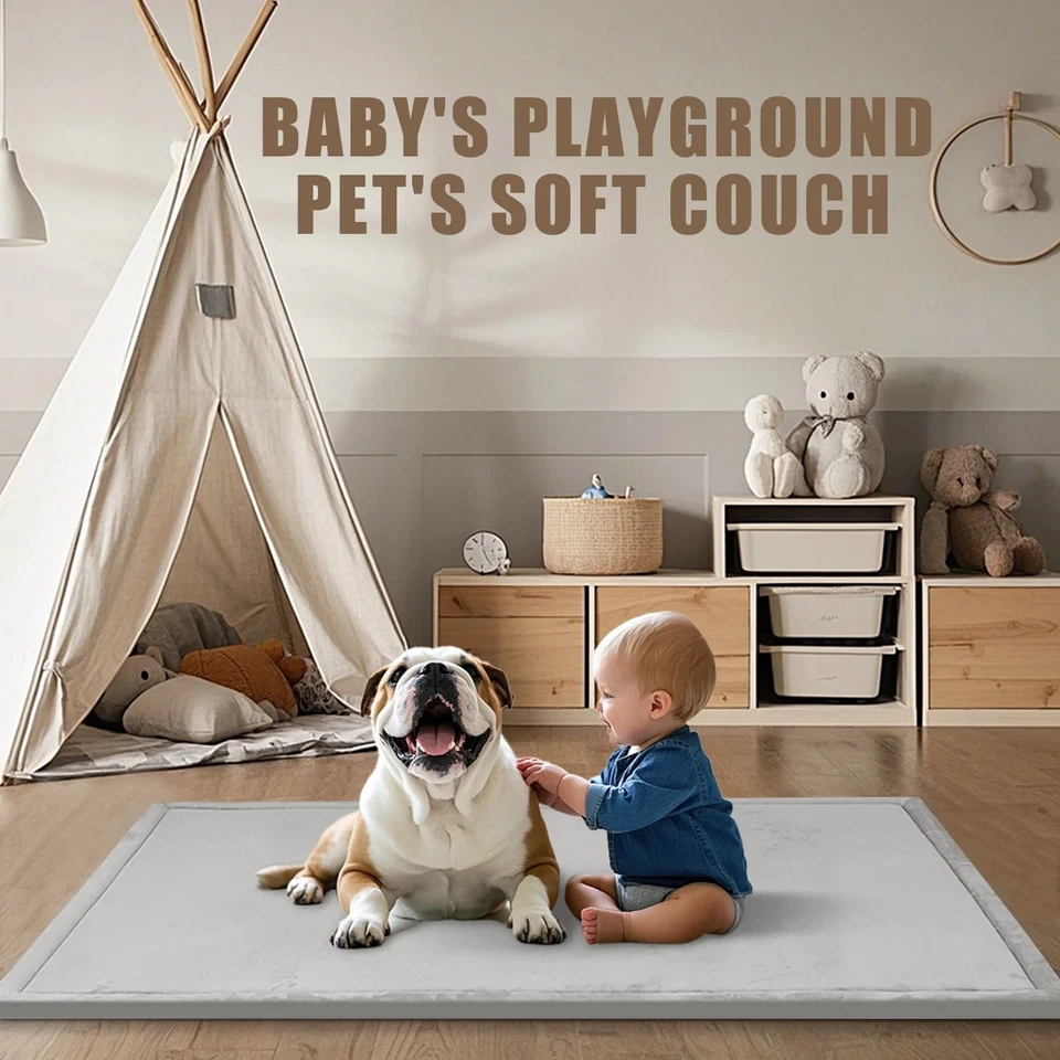 Alfombra de juego antideslizante de espuma viscoelástica de 1,3" de grosor para habitación de niños tatami gimnasio Foto 2 de 4