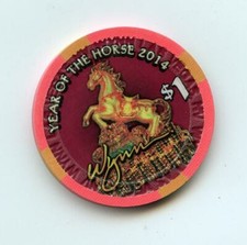 1.00 Chip from the Wynn Casino Las Vegas Nevada Horse 2014
