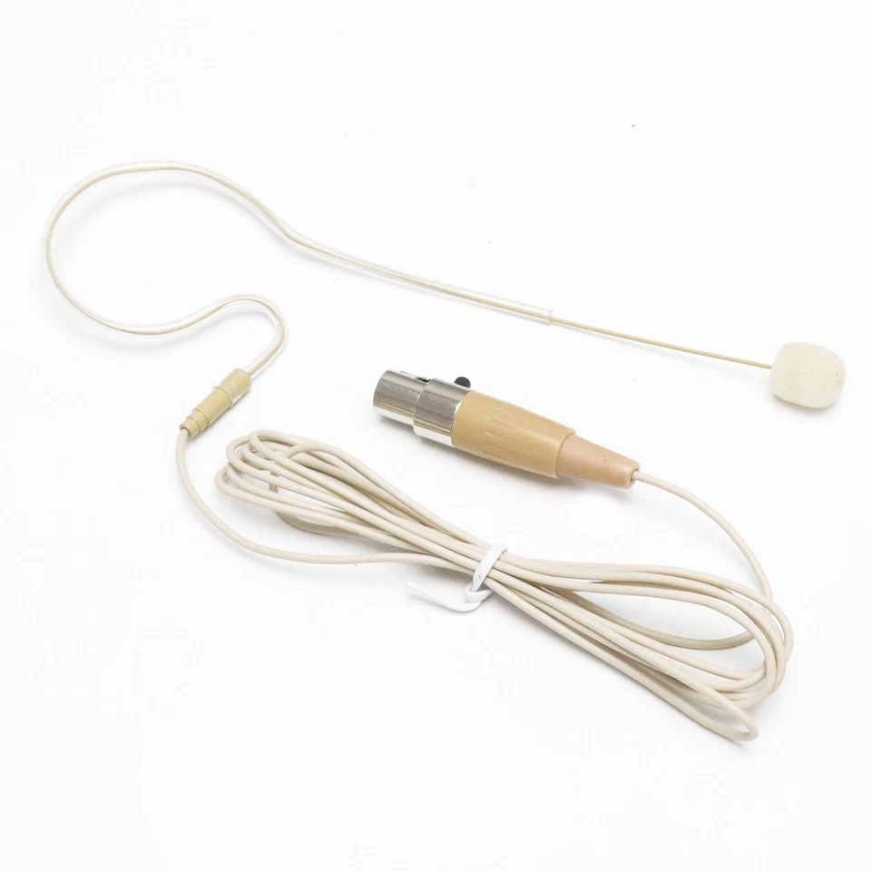 2x Beige Single Earhook Headset mini XLR Microphone for Shure Wireless-TA4F 4pin - Image 2 of 4