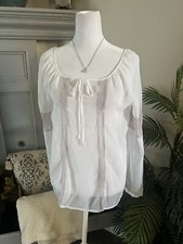 Beautiful Vera Wang Sheer Lace Peasant Blouse Size M