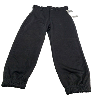 Russell Athletic Youth Medium Baseball Pants Black Snap Button NWT