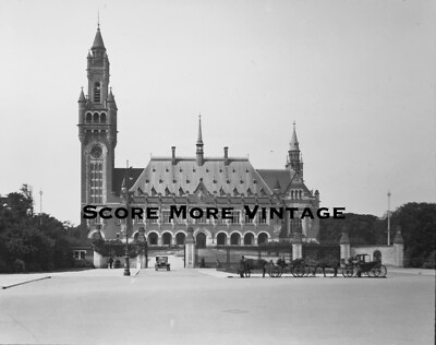 Glass Positive - 1928 Netherlands The Hague Peace Palace Carnegie Square 3'' x 4''