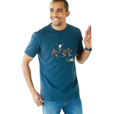 Cotton Traders Herren T-Shirt 2XL Wanderer Blau Farbe Sport Rugby Oberteil Bedruckt
