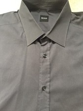 Boss-Hugo Boss Men's Gray Button Down Shirt Size XL 43/44