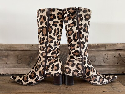 Pied à Terre Leopard Print Pony Skin Boots RARE Size 36 UK - Main Image