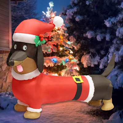 inflatable dachshund christmas decoration