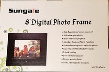 Sungale 8" Digital Photo Frame with Remote, Slideshow, Plays Music  Video AD801