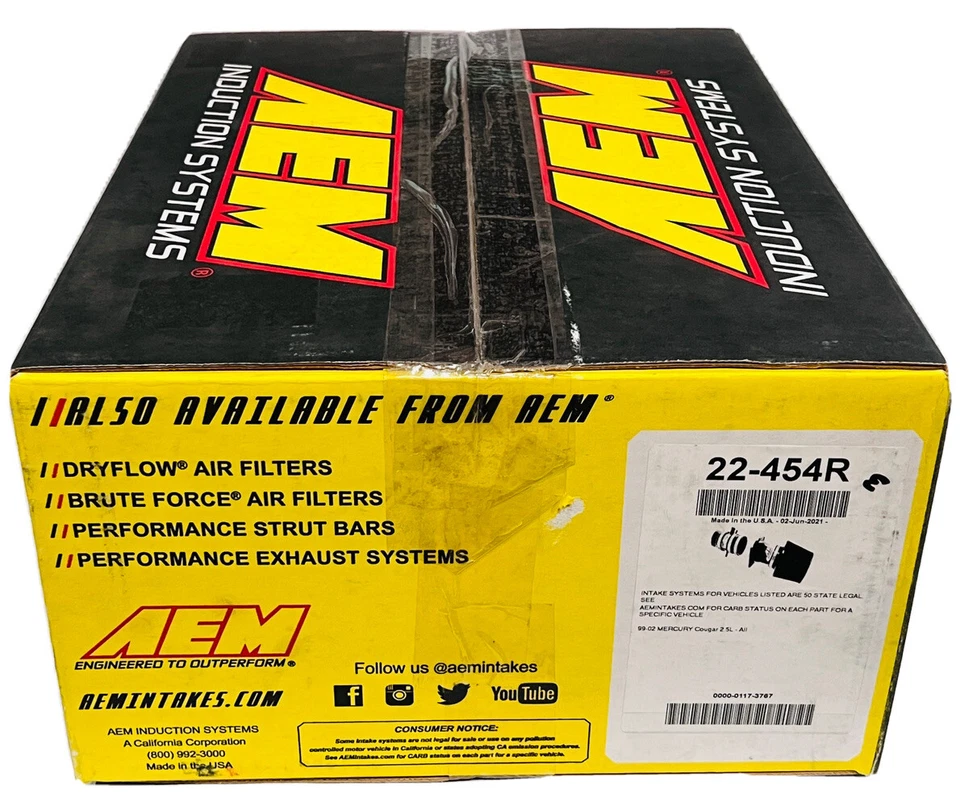 Kit de rendimiento de admisión de aire frío del motor AEM para 1999-02 Mercury Cougar 2,5 L-V6 Foto 3 de 4