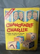 Vintage 1948 Changeable Charlie Wood Blocks Puzzle w/ Box No. 819 1948