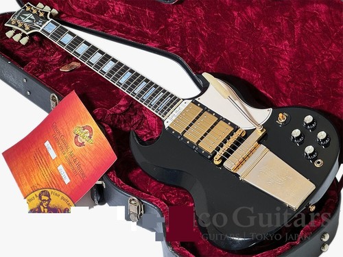 Used 2006 Gibson CS Historic Collection SG Custom 3PU Maestro Ebony Black W/OHSC - Picture 2 of 6