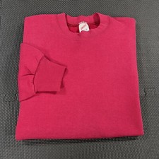 Vintage 90s Jerzees Crew Neck Sweatshirt Large Burgundy Blank Made in USA