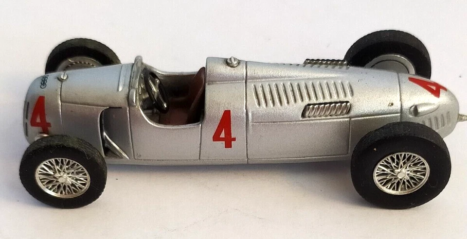 EDICOLA USATO 1:43 AUTO DIE CAST AUTO UNION TYPE C #4 ARGENTO EDI 14 VARIE - Immagine 3 di 4