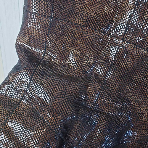 Giacca in pelle di serpente Carlisle Rich taglia 6 collo a punta completamente foderata marrone - Foto 9 di 10