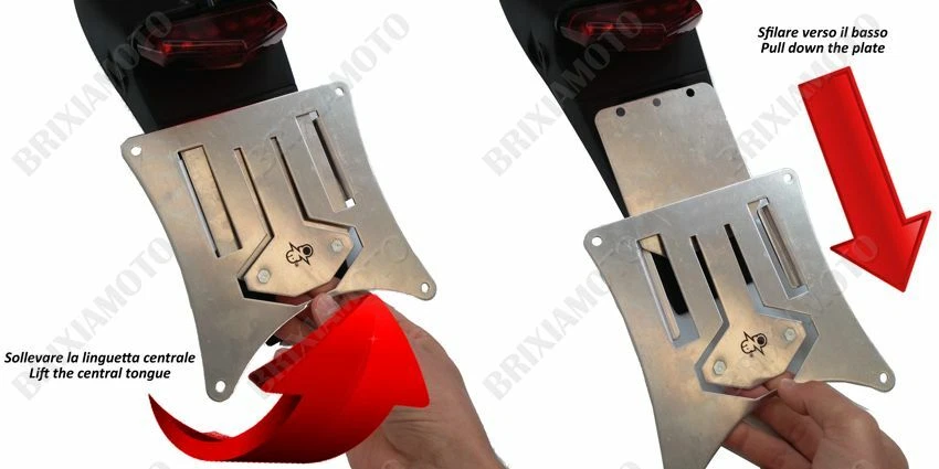 ALUMINIUM LICENSE PLATE HOLDER QUICK RELEASE OFFROAD BMW G 450 X Foto 2 de 2