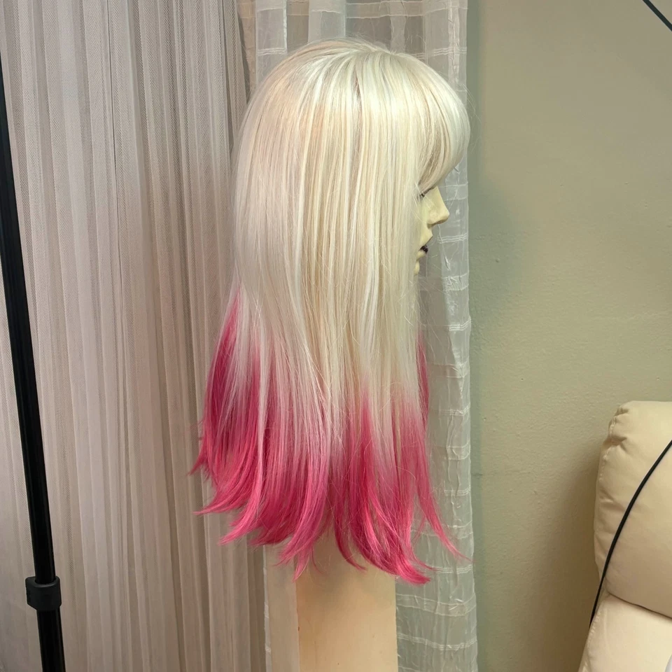 Peluca Diva de Incognito Larga Recta - LIQUIDACIÓN Menta Twist Blanco Rosa Foto 2 de 4