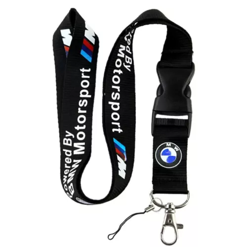 For BMW M Motorsport Black Lanyard Neck Strap Key Chains ID Holder & Keyring - Foto 1 di 7