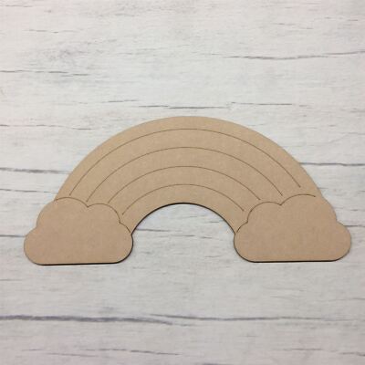 Regenbogen - gravierter MDF Holzsockel Holzrohling Basteln
