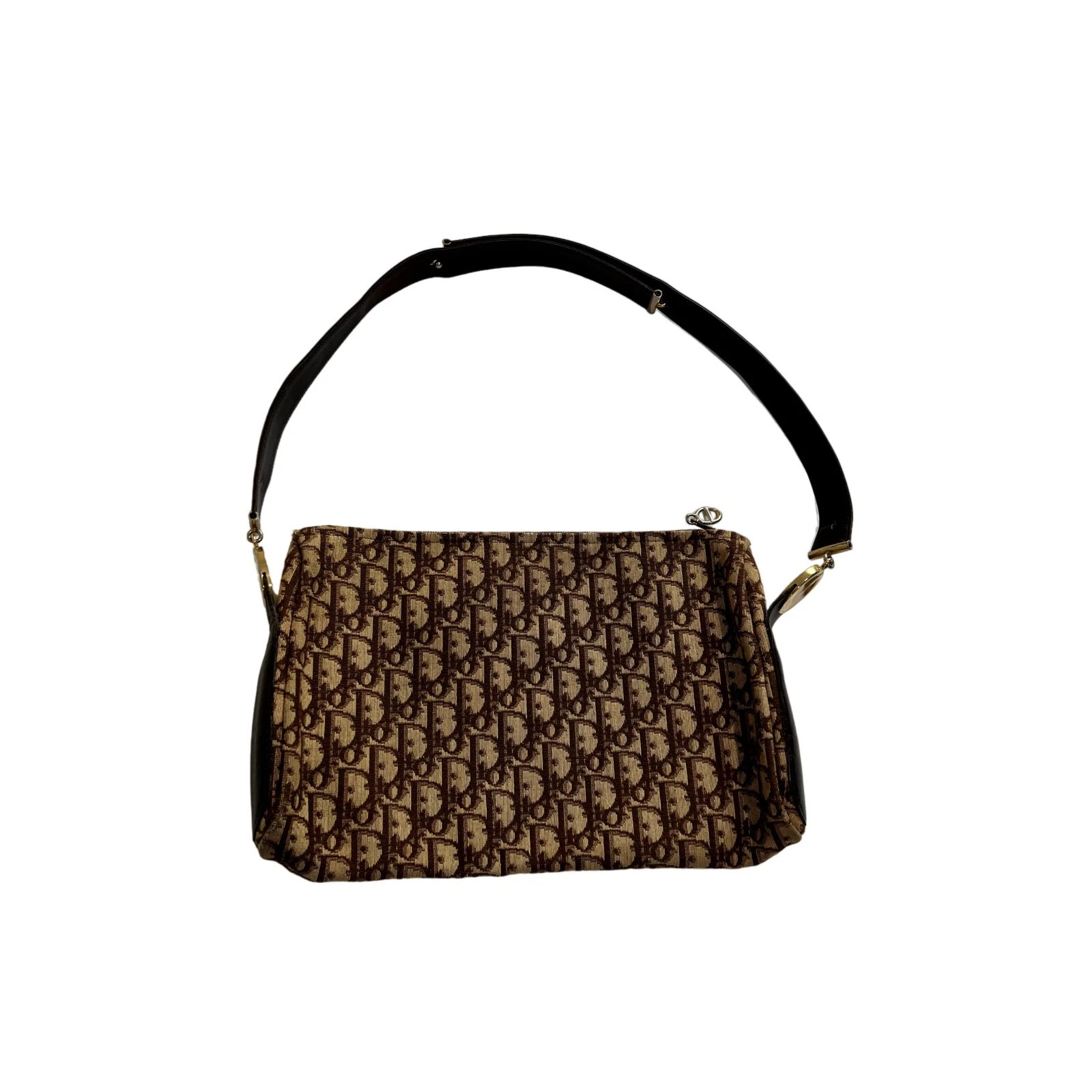 Sac à main logo Christian Dior Trotter en marron