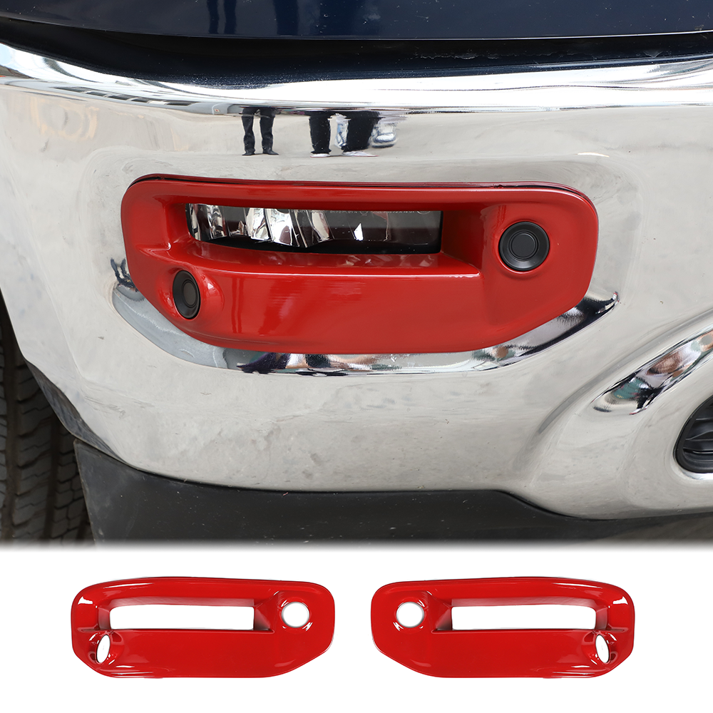 Red Front Fog Light Cover Lamp Trim Frame For Dodge RAM 1500 2018+ Accessories