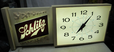 Large Vintage 1964 Schlitz Beer Lighted Clock Sign Display | eBay