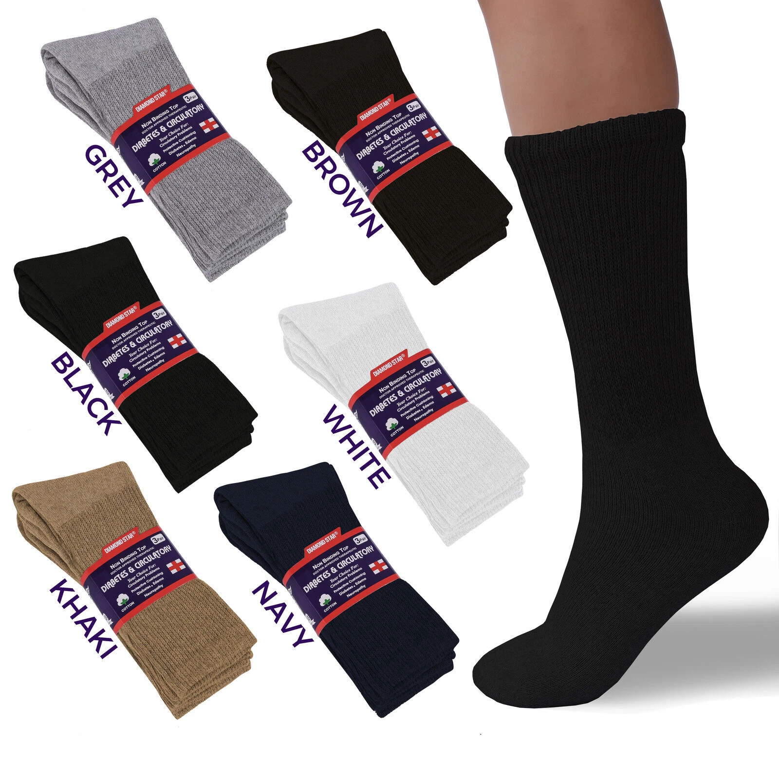 12 Pairs Diabetic Crew Socks Men Women Health Circulatory Size 9-11 10-13 13-15
Opens in a new windo