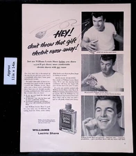 1956 WILLIAMS Lectric Shave Put on before shave, get better shave Print Ad 47147