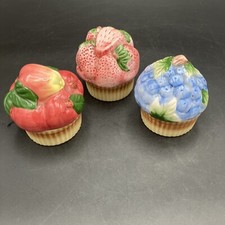 Set Of 3 Cupcake Containers Trinket Dish.