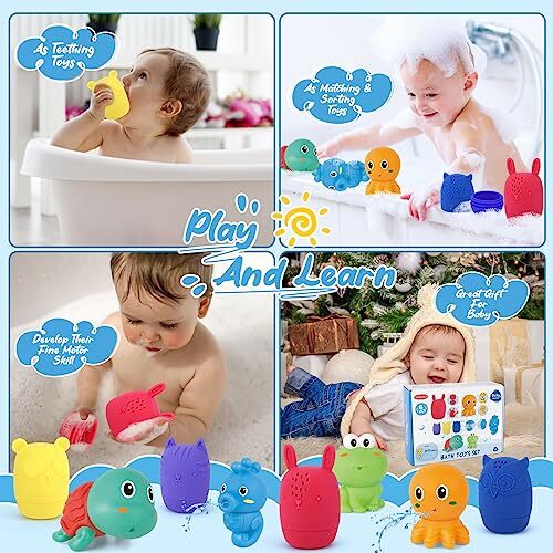 Mold Free Bath Toys,Machine Washable,Baby Bath Toys,Bathtub Toys,Water Toys,I...