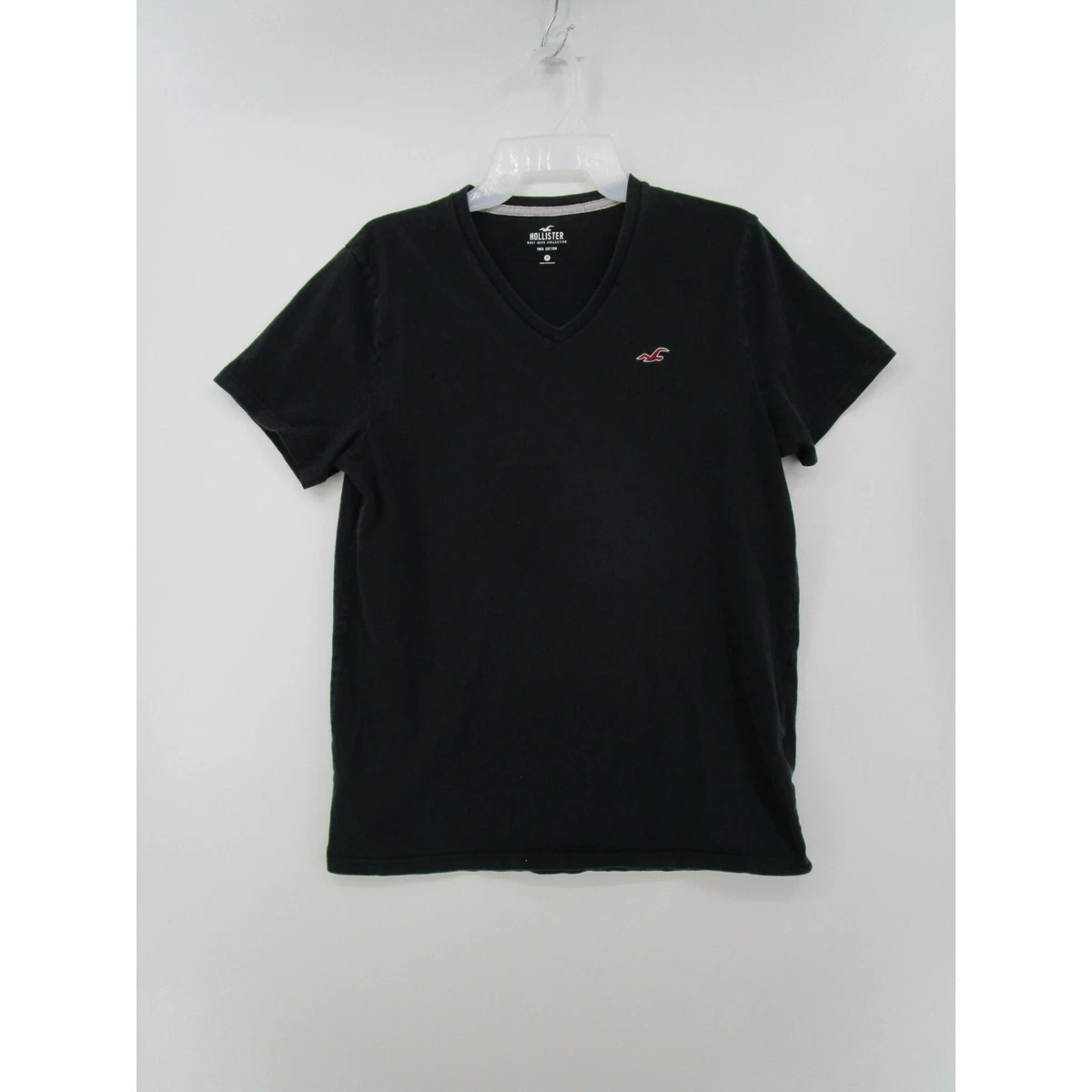 Hollister Mens M Short Sleeves V Neck T Shirt Black