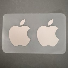 Genuine OEM Apple Platinum Sticker Decals 2  W x 2.5  H  2 Stickers on Sheet