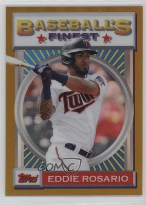 2020 Topps Finest Flashbacks Gold Refractor 42/50 Eddie Rosario #194 4d3