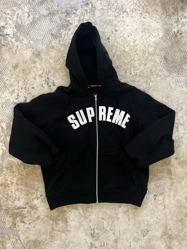 Sweat à capuche zippé doublé thermique arc SUPREME 24AW taille : S noir homme très bon état