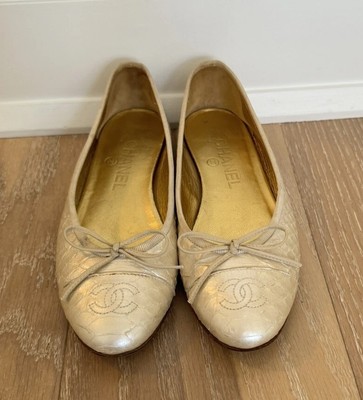 CHANEL シャネル　バレリーナ　エイジド カーフスキン 36.5 C バレリーナ - エイジド カーフスキン、ブラック — ファッション