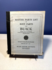 Buick Motor Division Master Parts List Of Body Parts Models 1928 1941 Inclusive