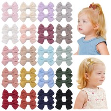 40pcs 2" Hair Clips for Girls - Mini Fully Lined Bows, Tiny Barrettes for Inf...