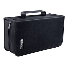 DVD Case, 128 Capacity CD/DVD Case Wallet Binder Storage White binder Black