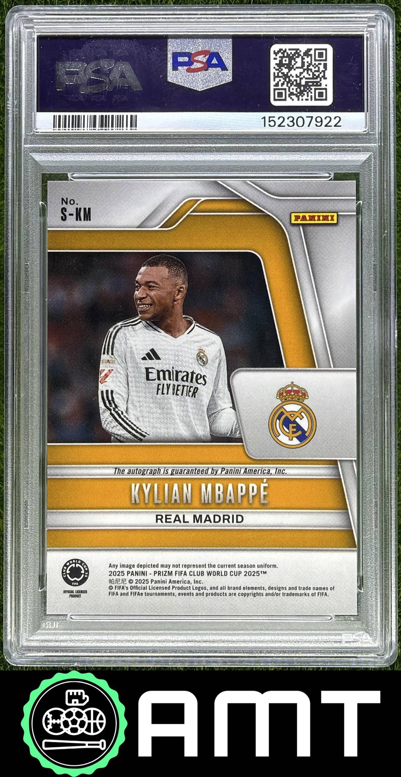 Kylian Mbappe PSA 10 2025 Panini Prizm FIFA Club World Cup Auto Real Madrid 7922 view 2