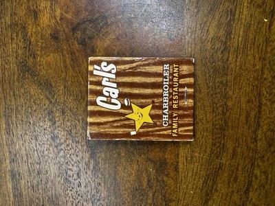 Vintage Carl's Jr. Matchbook Anaheim, CA Streichholz Fast Food Sammlerstück USA