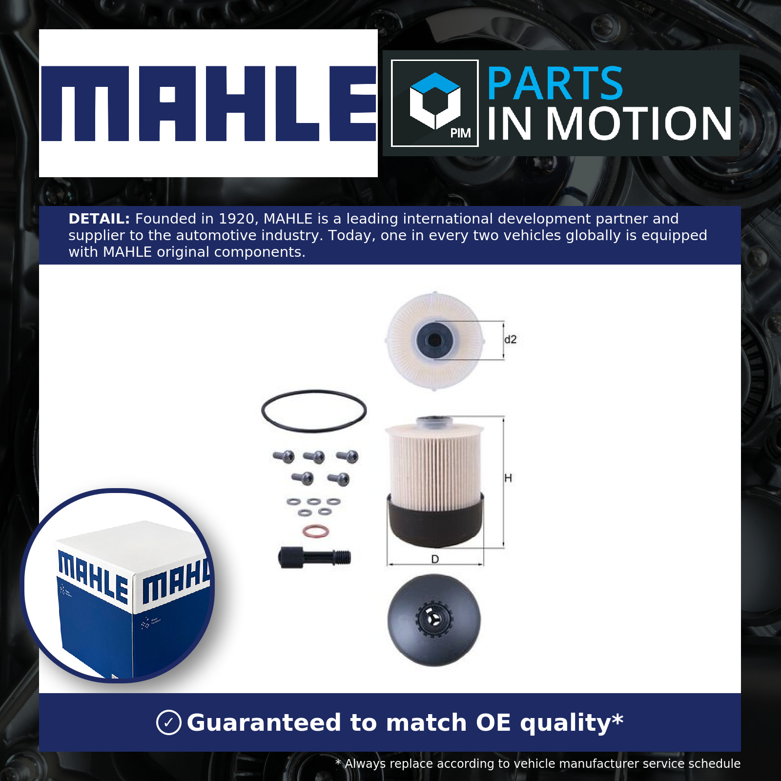 Fuel Filter fits RENAULT KANGOO 1.5D 2008 on K9K608 Mahle 164000797R 164002073R