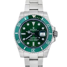Rolex 116610LV Submariner Date 40 mm "Hulk" Stainless Steel Green Dial Box and