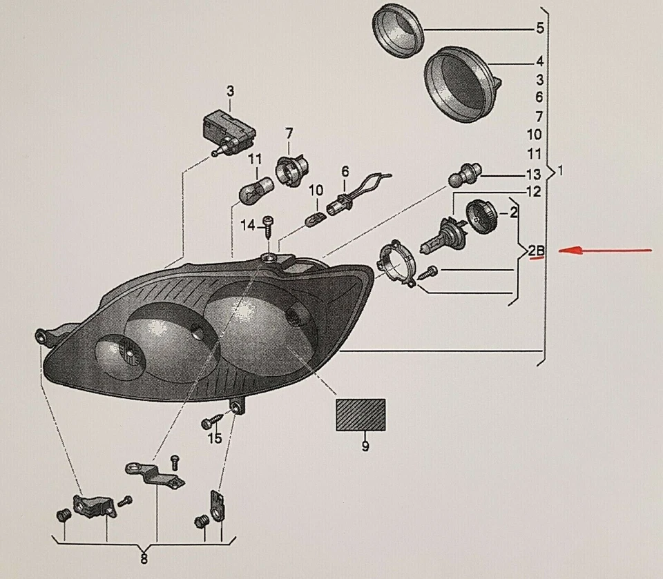 Original VW -5M0998109-Scheinwerferreparaturset re oder li  Golf Plus 2005-2014 - Bild 3 von 4