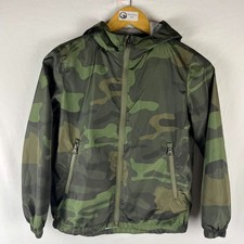GUC GAP Kids Camo Camouflage Full Zip Hooded Windbreaker Boys Medium 8-9