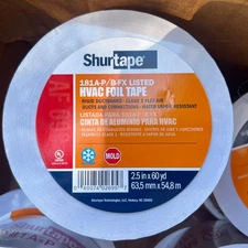 Shurtape HVAC Foil Tape AF-099 (2.83" x 60 Yd) 181A-P/B-FX (72mm x 55m)