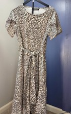 Leopard Print Midi Dress Size Large New Womens Animal Print Casual Dress Large